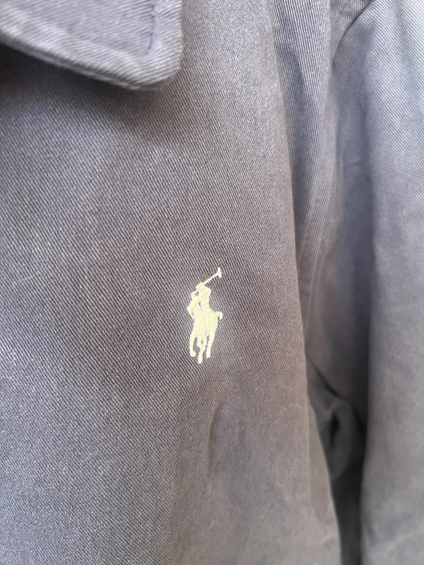 P310 Ralph Lauren autumn old style classic lapel women's twill washed jacket, a popular item in Xiaohongshu's major live broadcast rooms, pony embroidery on the chest, cracked printed letters on the sleeves, customized hardware accessories, and restored workmanship details